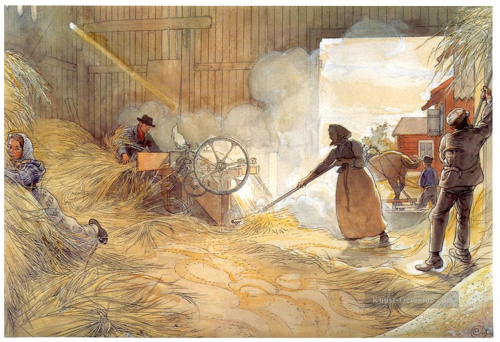Dreschen 1906 Carl Larsson Ölgemälde